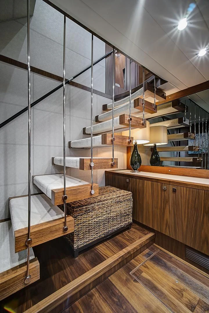 a room with a bed and a shelf aboard 'S NOON SOMEWHERE Yacht for Sale