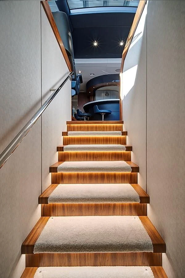 a set of stairs leading up to a room aboard 'S NOON SOMEWHERE Yacht for Sale