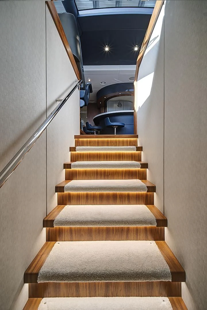 a set of stairs leading up to a room aboard 'S NOON SOMEWHERE Yacht for Sale