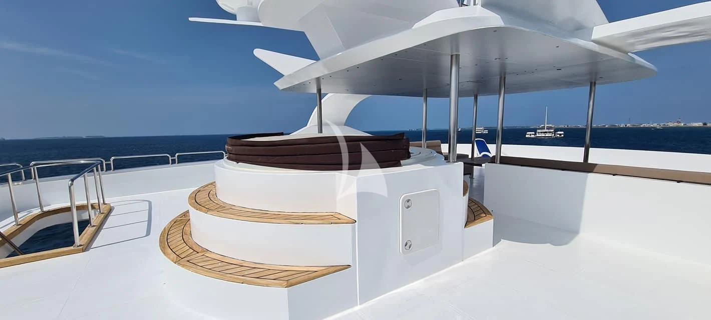 a boat on a white surface aboard ARK NOBLE Yacht for Sale