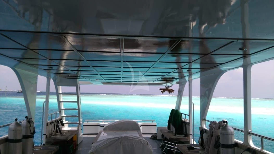 a boat with a large window aboard ARK NOBLE Yacht for Sale
