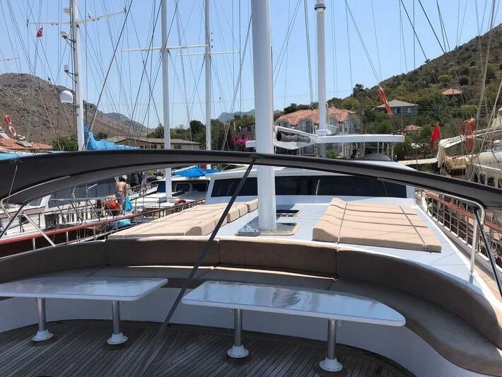 a boat on the water aboard QUESTA VITA Yacht for Sale