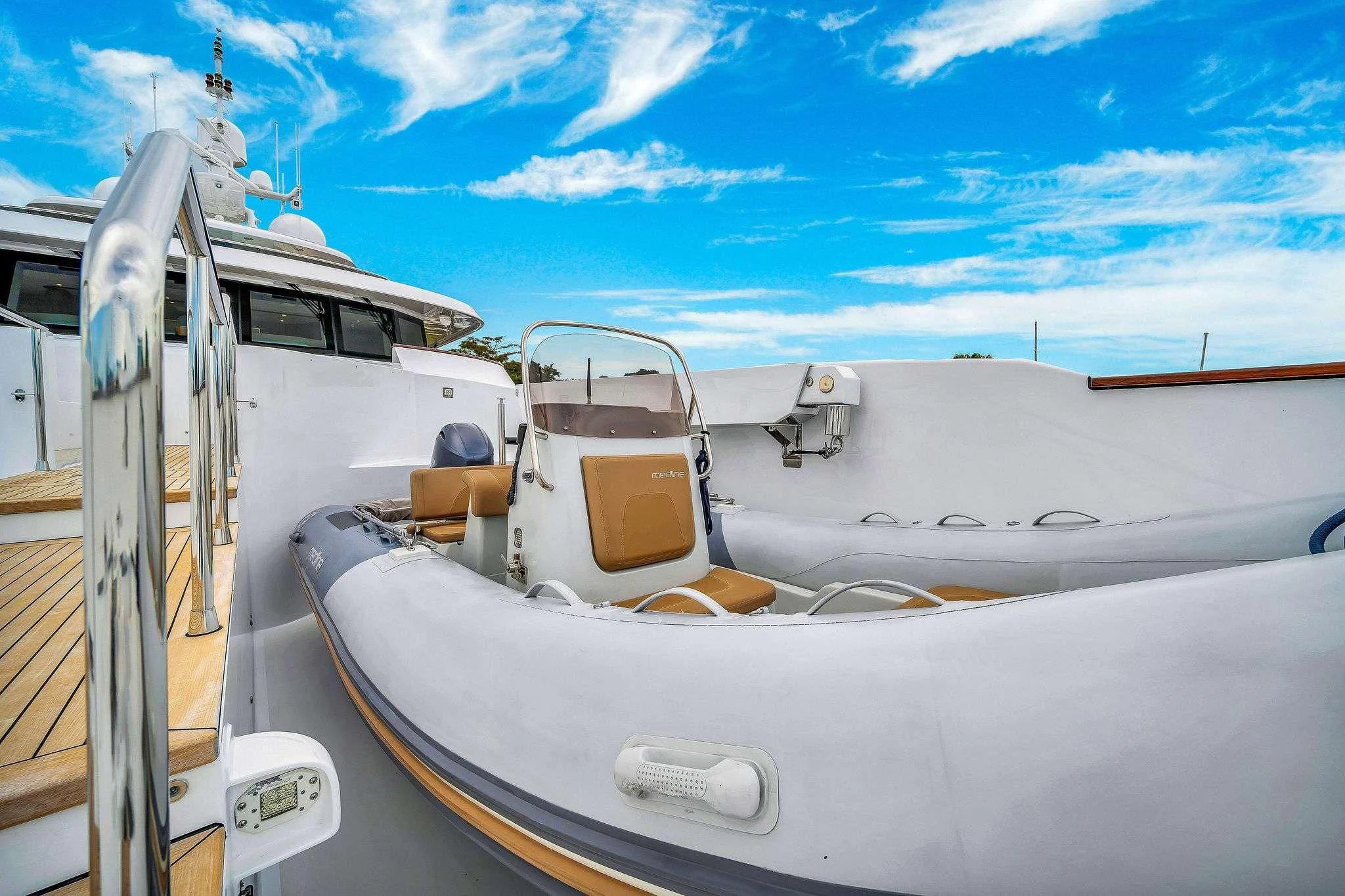 a boat on the water aboard VALHALLA Yacht for Sale
