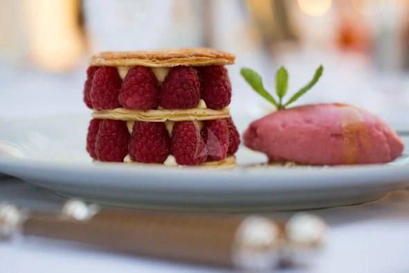 a plate of dessert aboard KIDI ONE Yacht for Sale