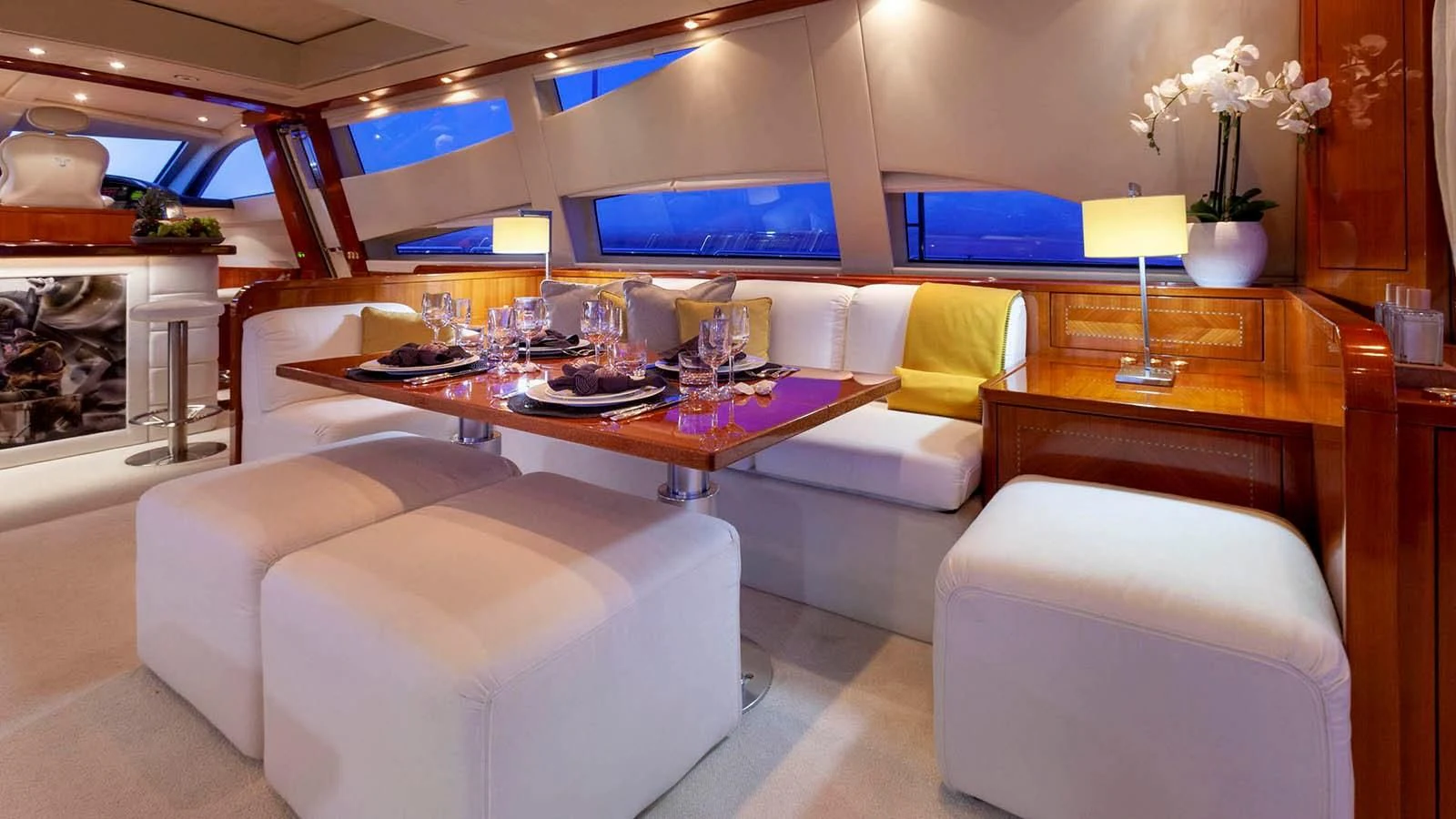 a room with a couch and a table aboard KIDI ONE Yacht for Sale