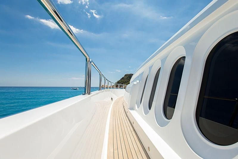 a train on a track aboard KIDI ONE Yacht for Sale