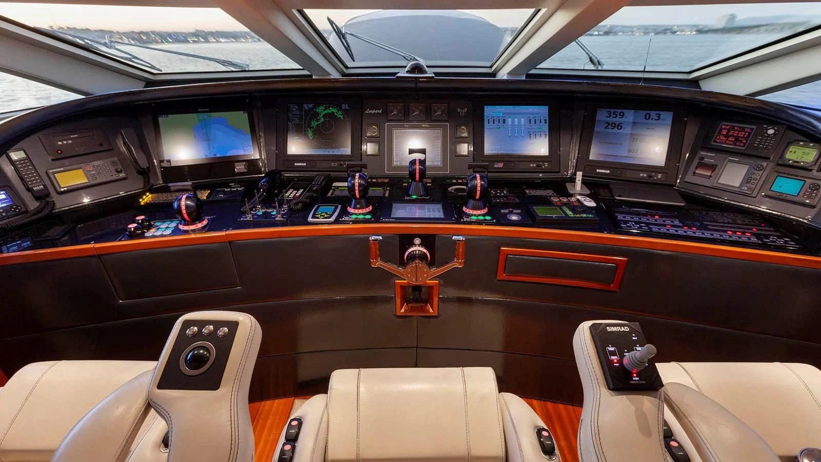inside of a vehicle with screens aboard KIDI ONE Yacht for Sale