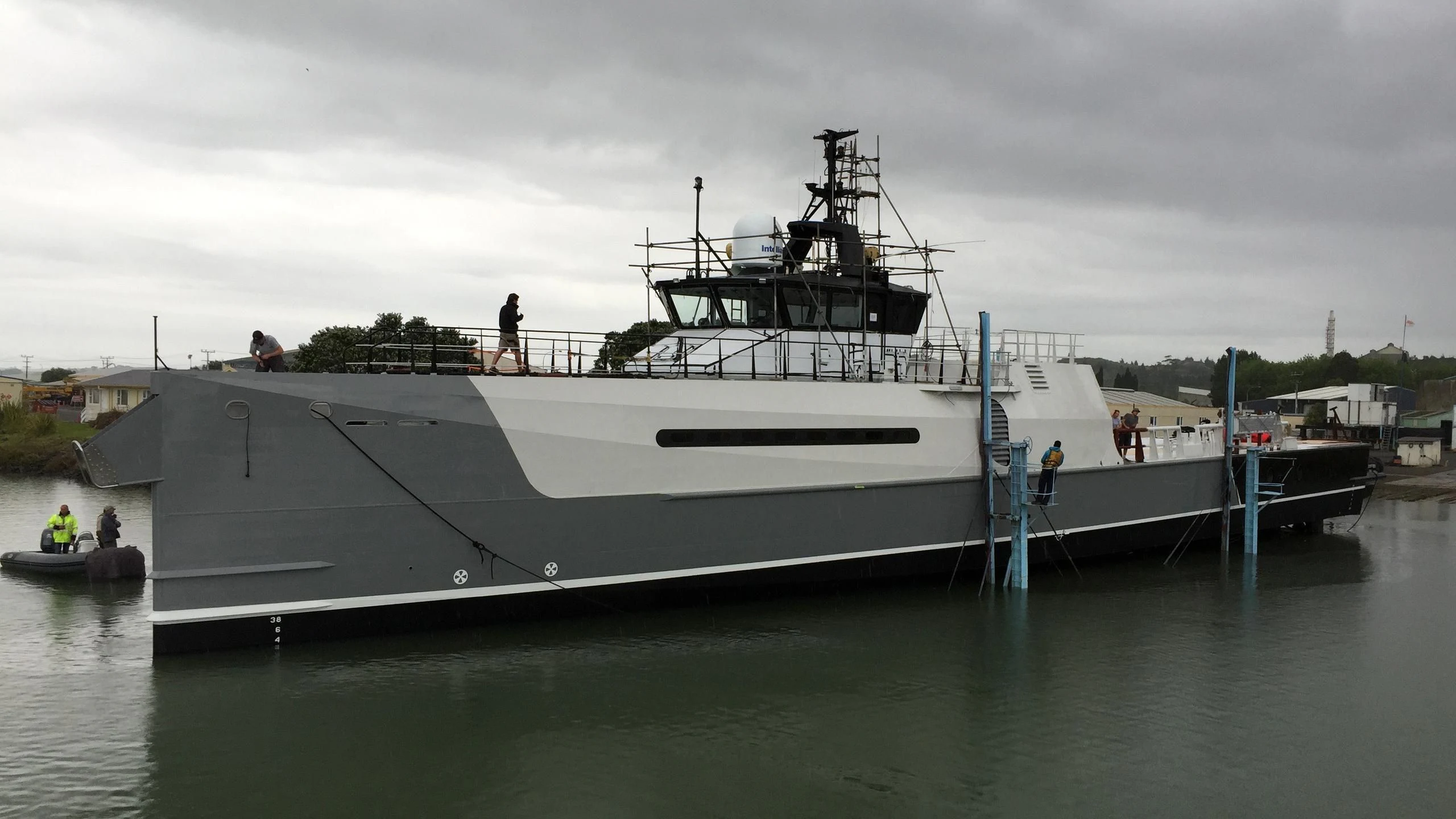 a large white boat in the water aboard AD-VANTAGE Yacht for Sale