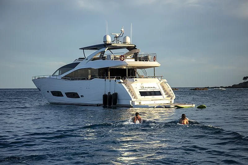 a boat in the water aboard BRAVA Yacht for Sale
