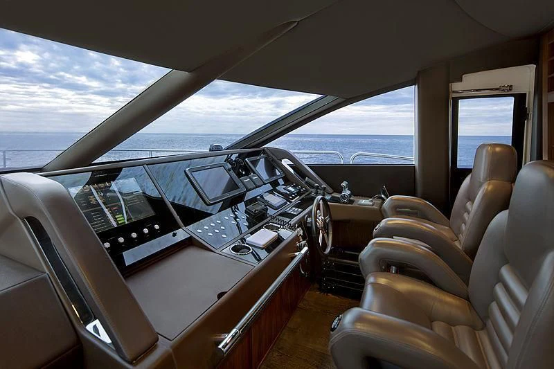 inside of a car aboard BRAVA Yacht for Sale
