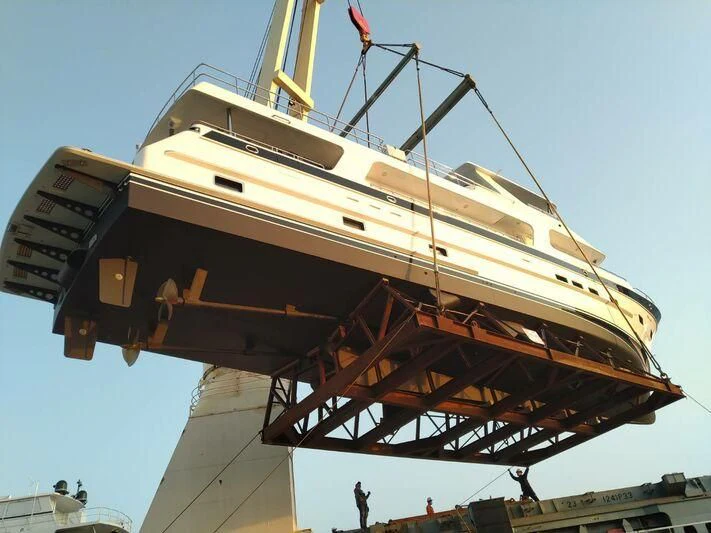 a large ship with a large metal frame aboard JULIANNE Yacht for Sale