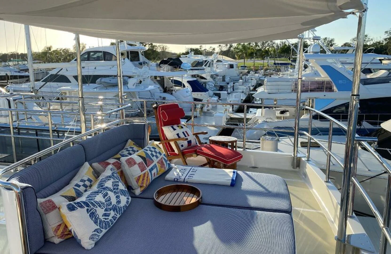 a boat with a bowl on it aboard JULIANNE Yacht for Sale