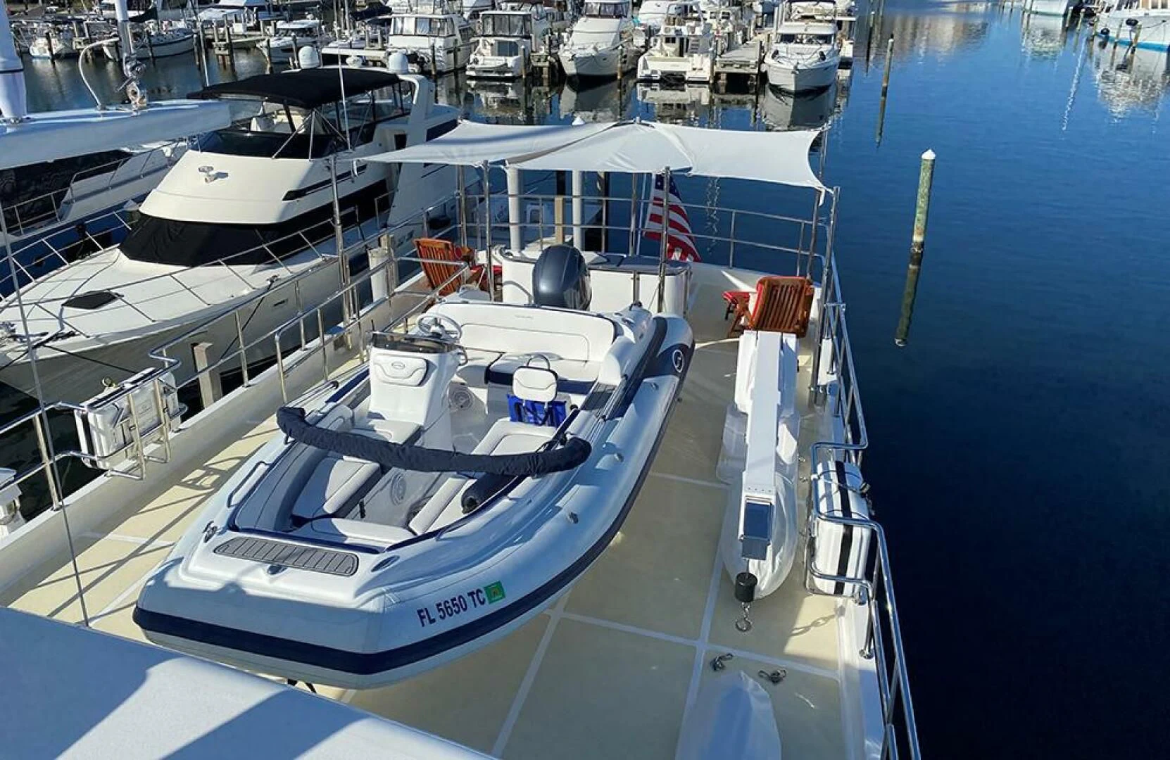 a boat docked at a pier aboard JULIANNE Yacht for Sale