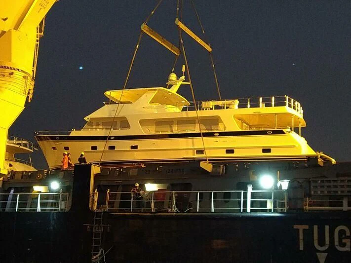 a large cruise ship docked aboard JULIANNE Yacht for Sale