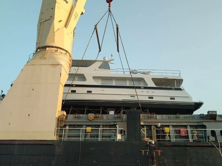 a large white ship aboard JULIANNE Yacht for Sale