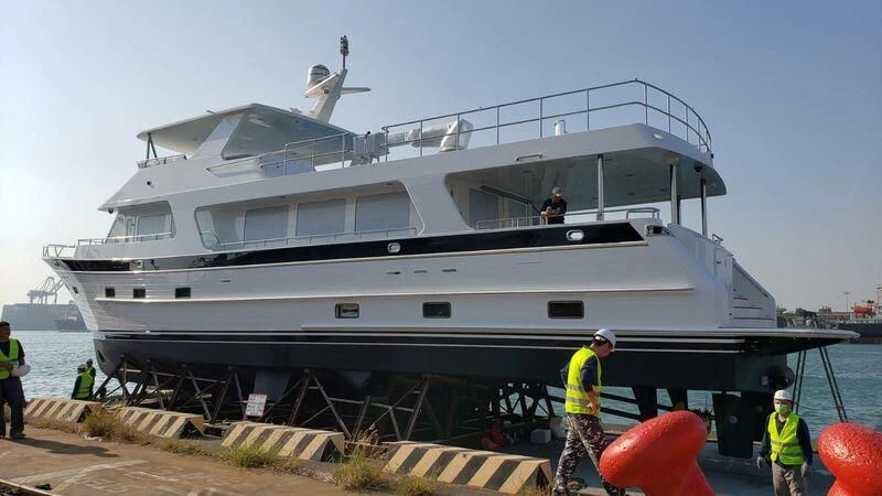 a boat docked at a dock aboard JULIANNE Yacht for Sale