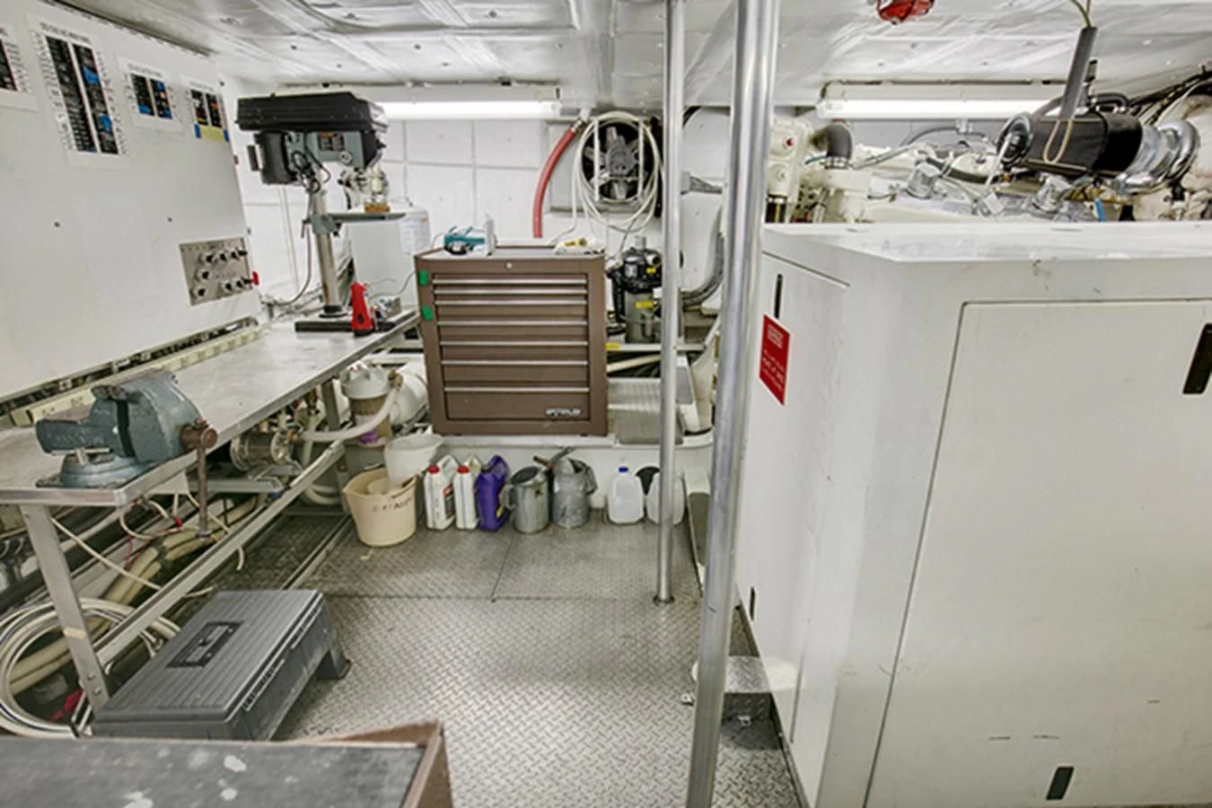 a room with white machines aboard EXCALIBUR Yacht for Sale