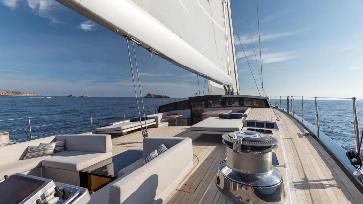 a boat on a body of water aboard CERVO Yacht for Sale
