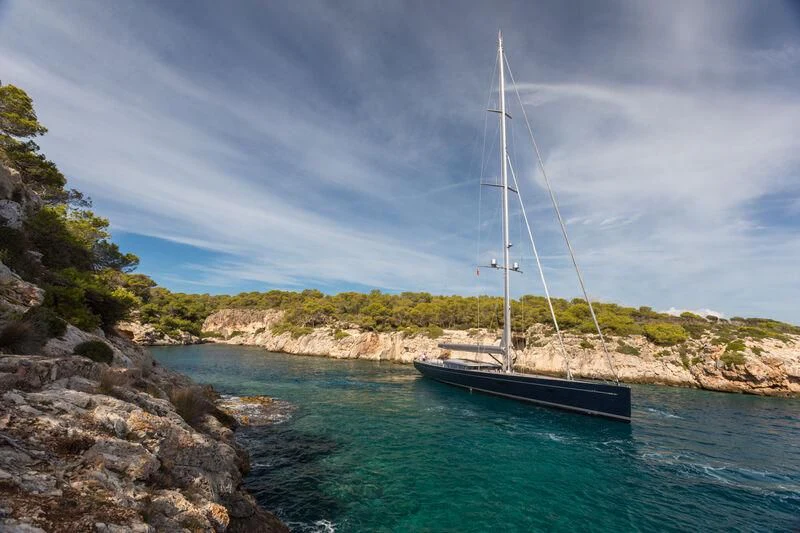 a boat on the water aboard CERVO Yacht for Sale
