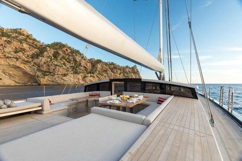a boat on the water aboard CERVO Yacht for Sale