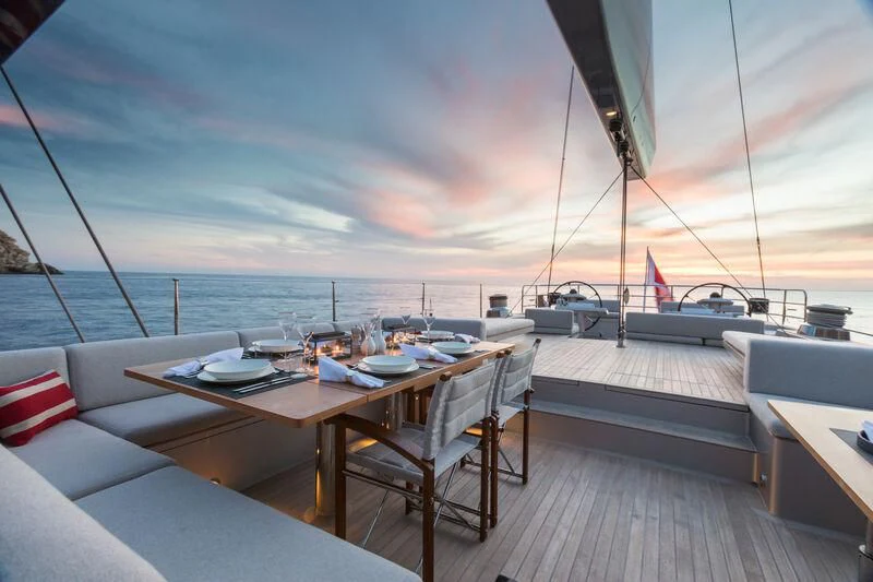 a boat on the water aboard CERVO Yacht for Sale