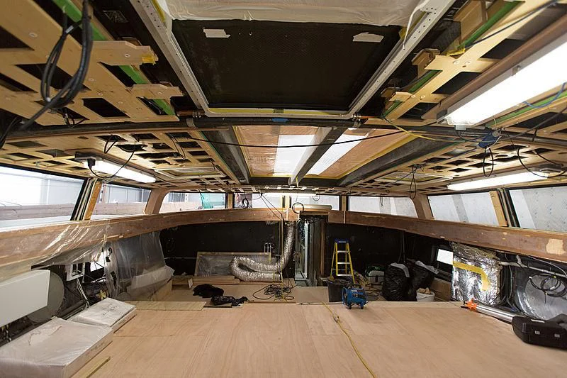 inside of a building aboard CERVO Yacht for Sale