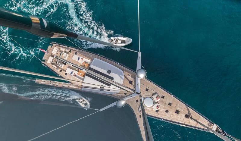 a ship in the water aboard CERVO Yacht for Sale