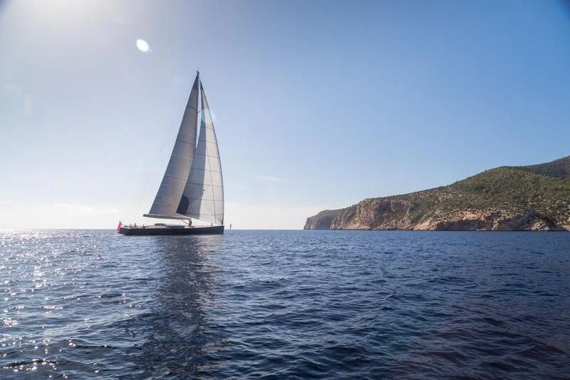 a sailboat on the water aboard CERVO Yacht for Sale