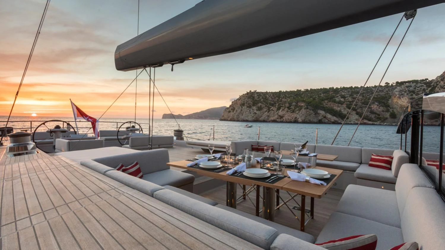 a boat on the water aboard CERVO Yacht for Sale
