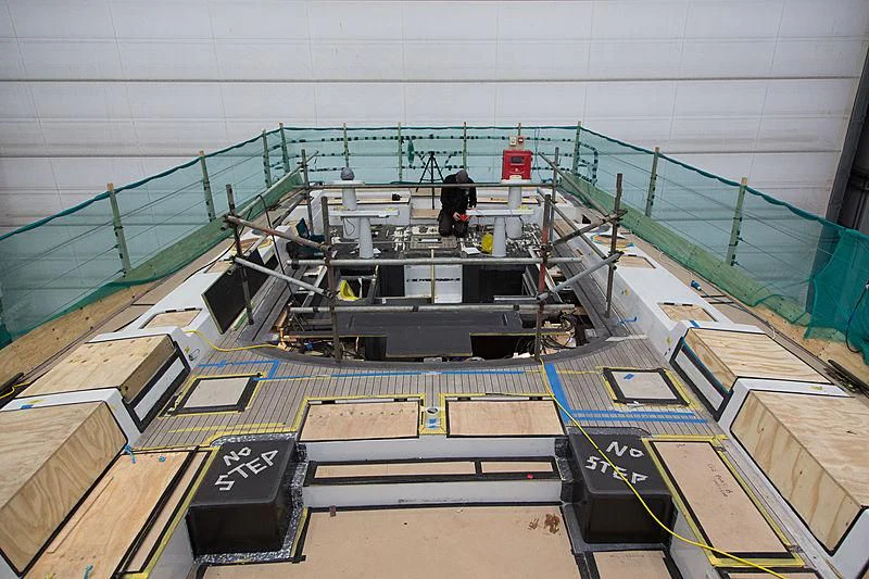 a model of a ship aboard CERVO Yacht for Sale