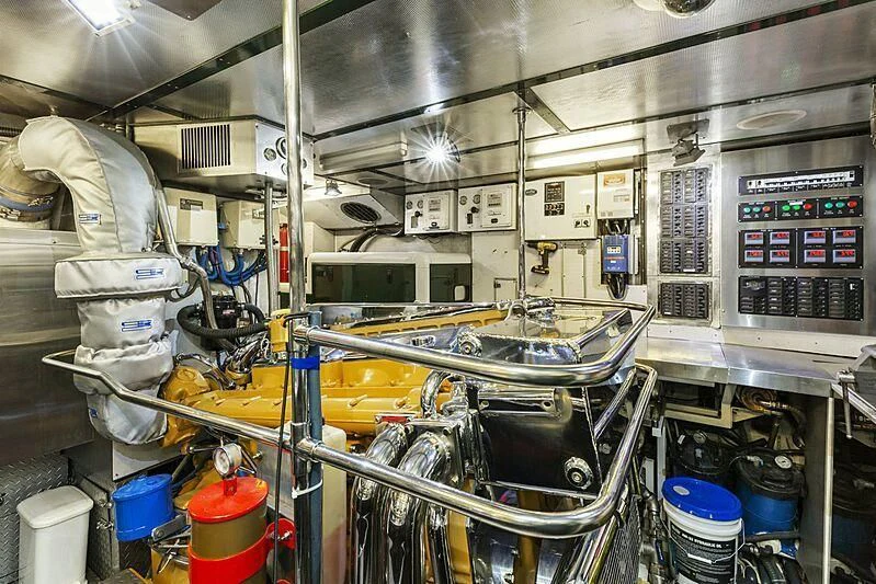 a room with machinery aboard HOLIDAY Yacht for Sale