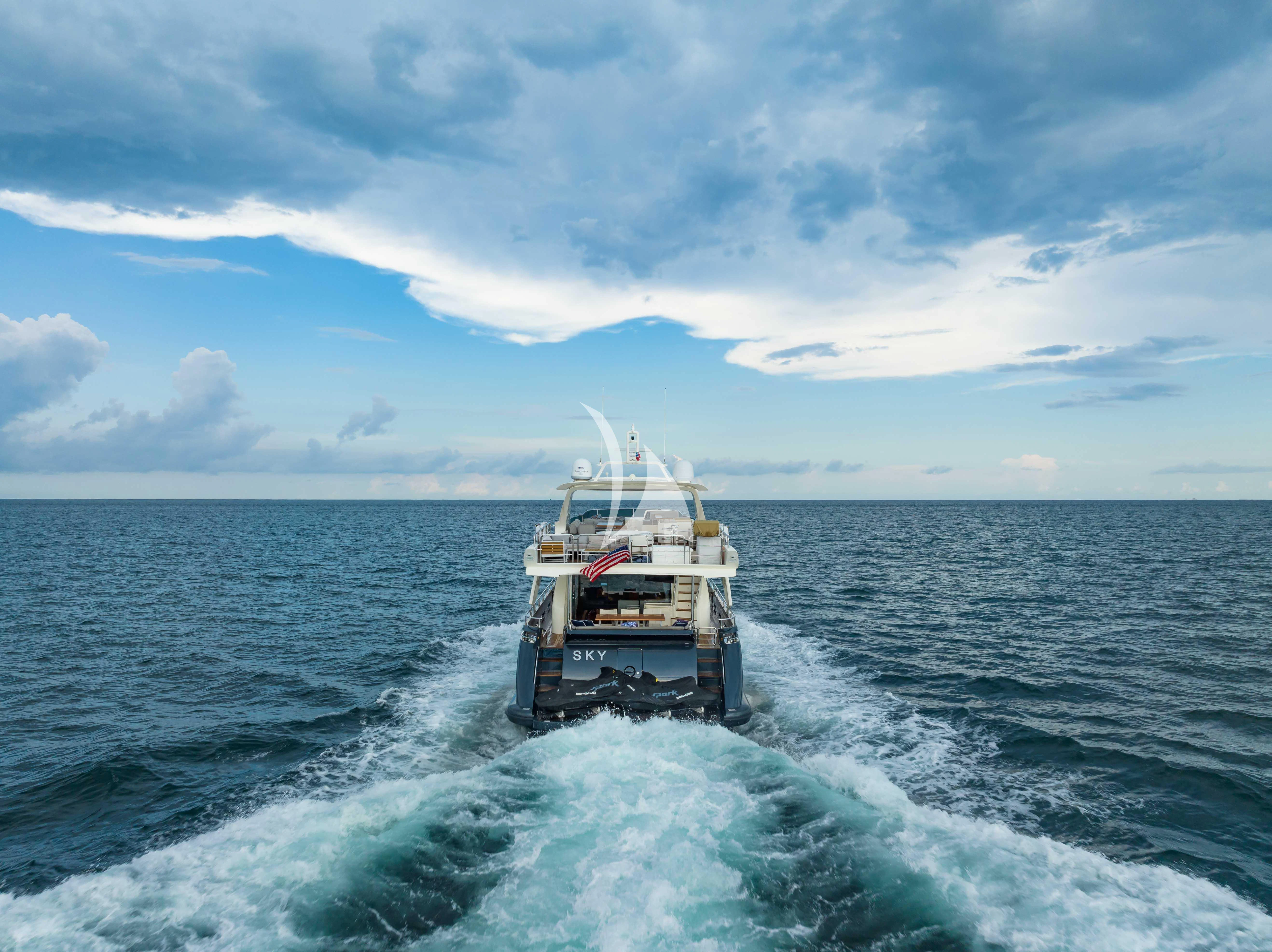 a boat on the water aboard SKY Yacht for Sale
