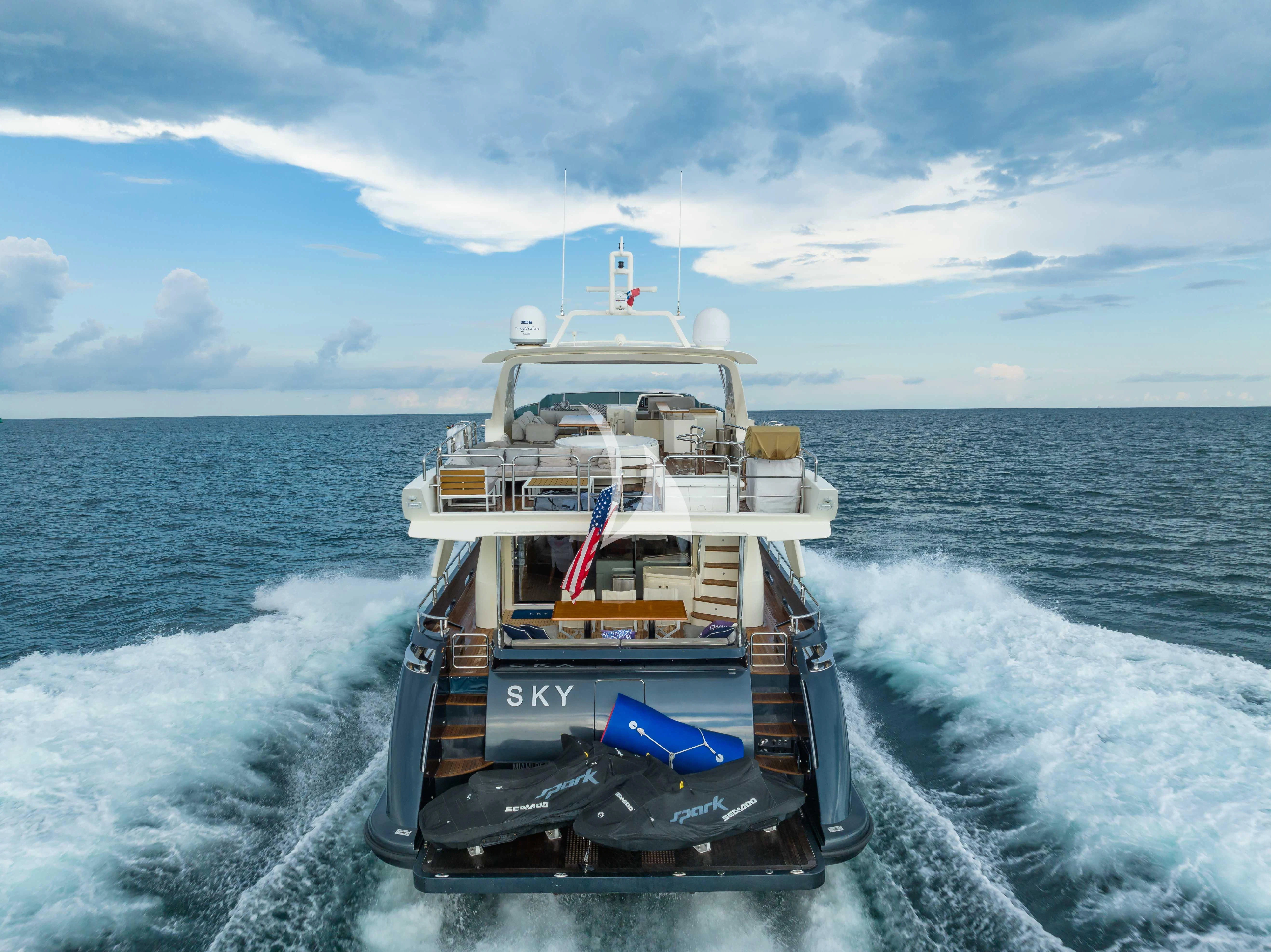 a boat on the water aboard SKY Yacht for Sale