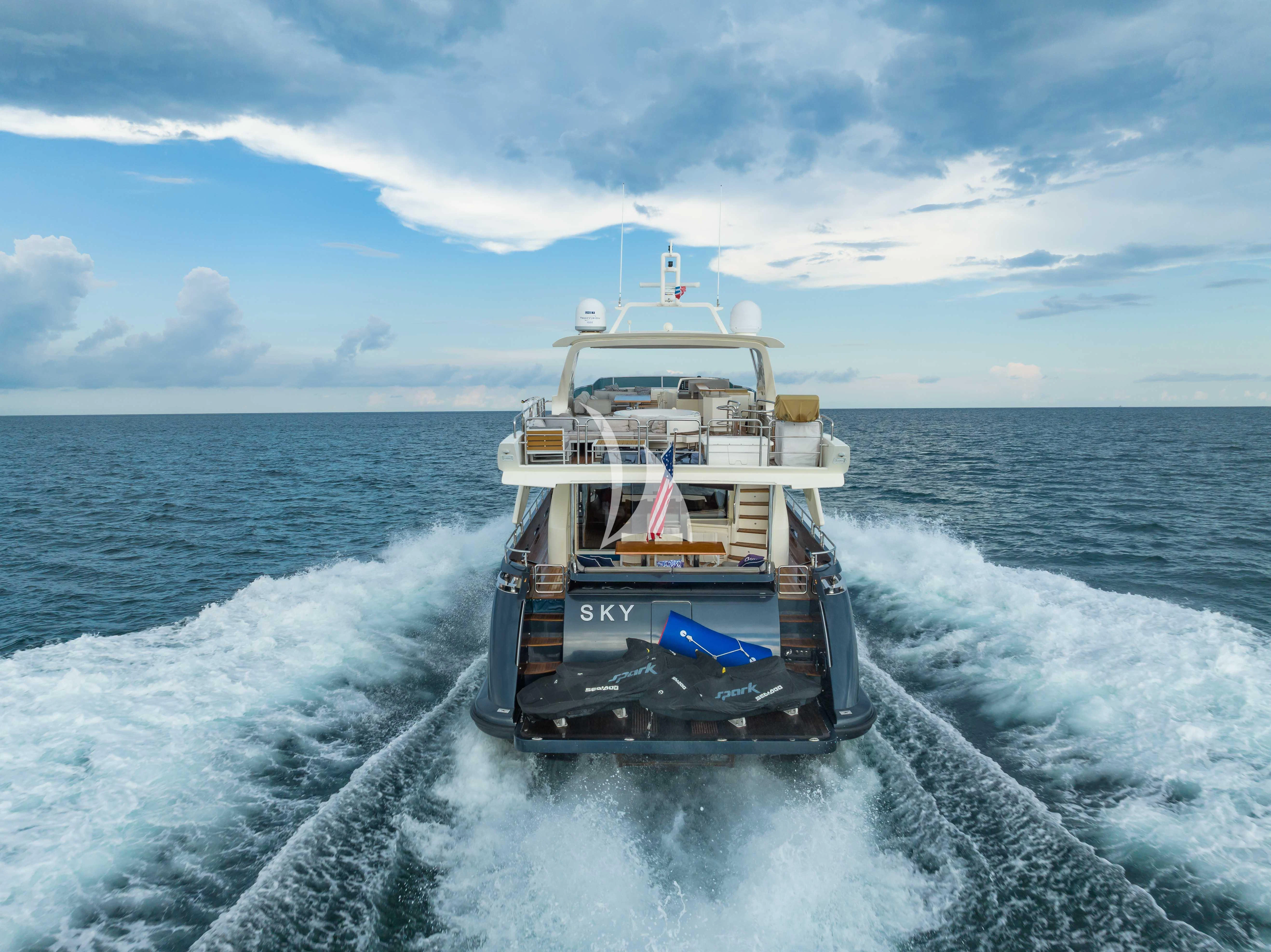 a boat on the water aboard SKY Yacht for Sale
