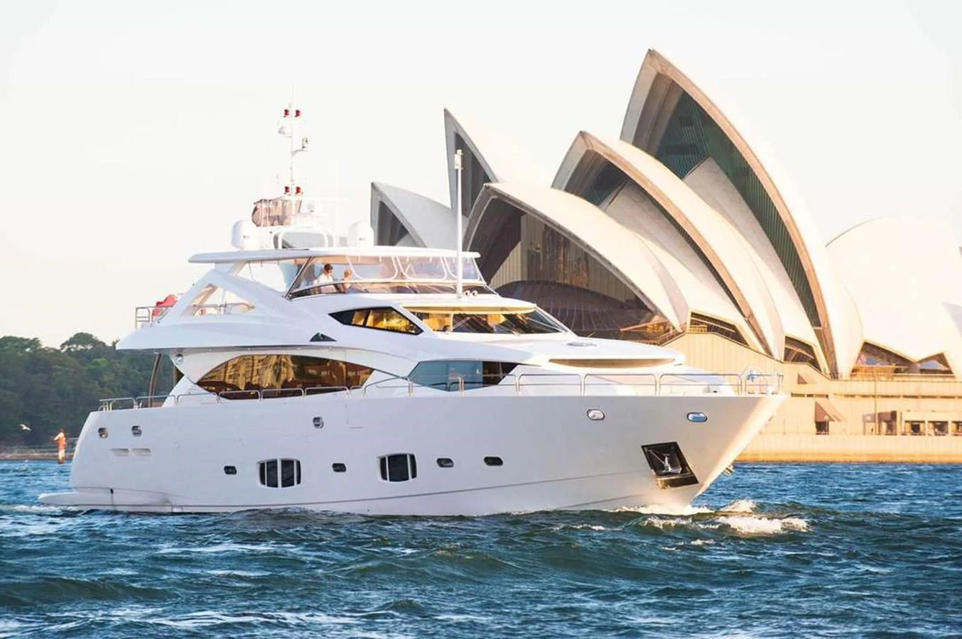 a large white boat aboard CHAOS Yacht for Sale
