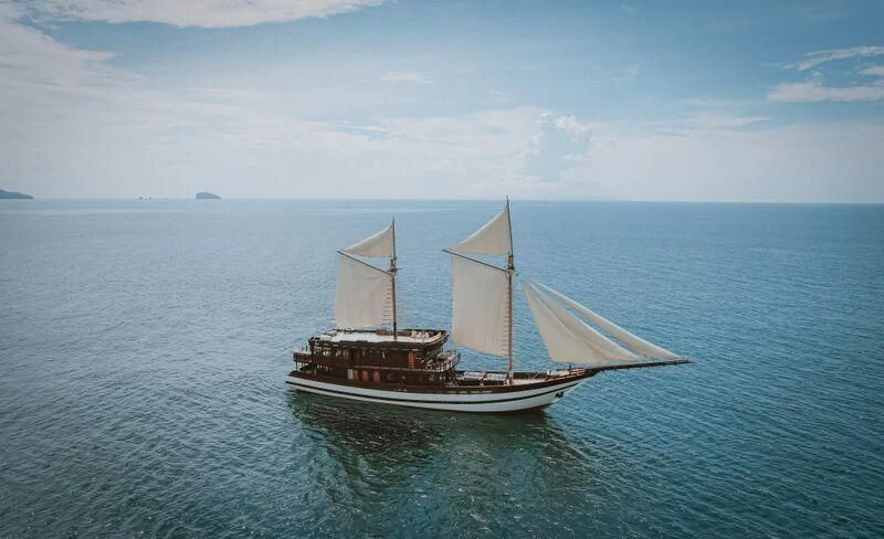 a boat in the water aboard SAMSARA SAMUDRA Yacht for Sale