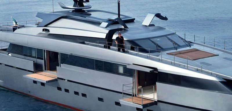 a person standing on a boat aboard 4A Yacht for Sale