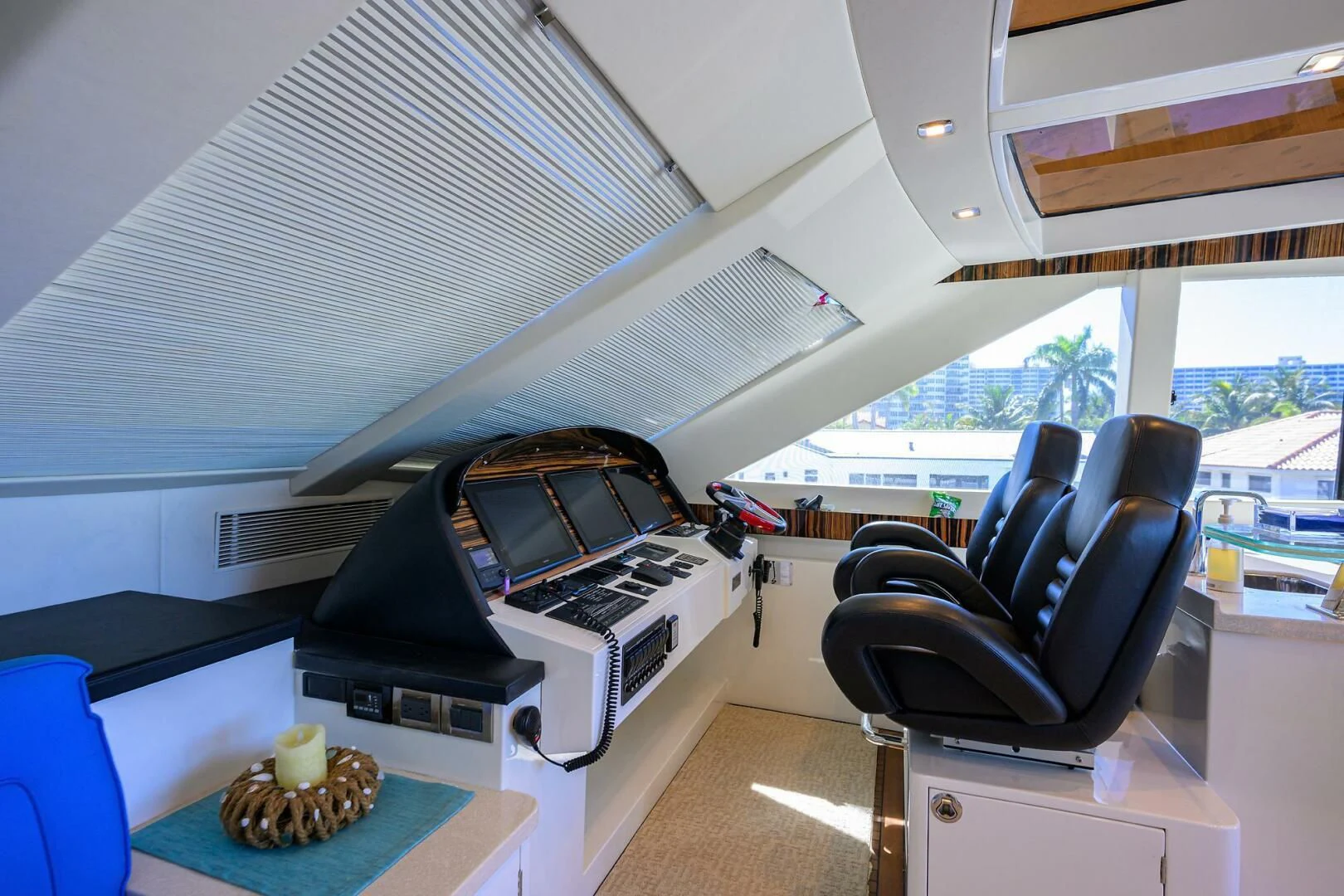 a room with a chair and a desk with a computer aboard FUJIMO Yacht for Sale