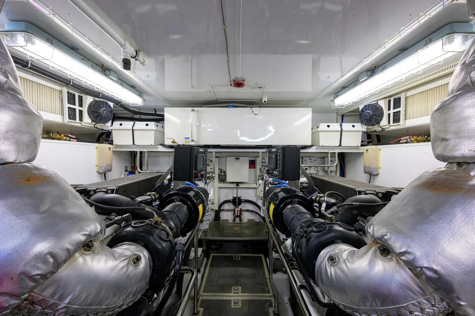 a room with many tanks aboard FUJIMO Yacht for Sale