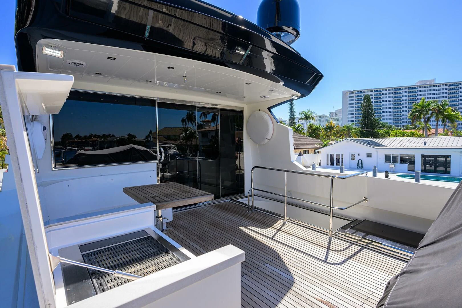 a boat on a deck aboard FUJIMO Yacht for Sale