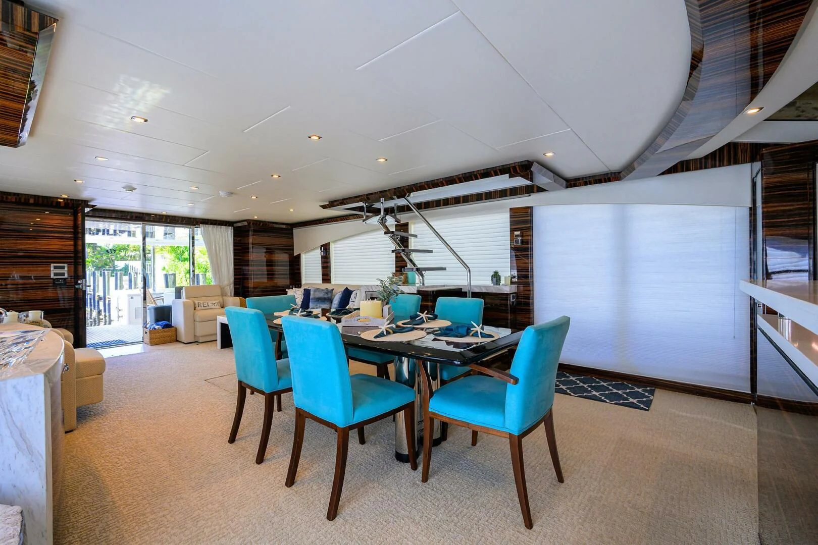 a large open office space aboard FUJIMO Yacht for Sale