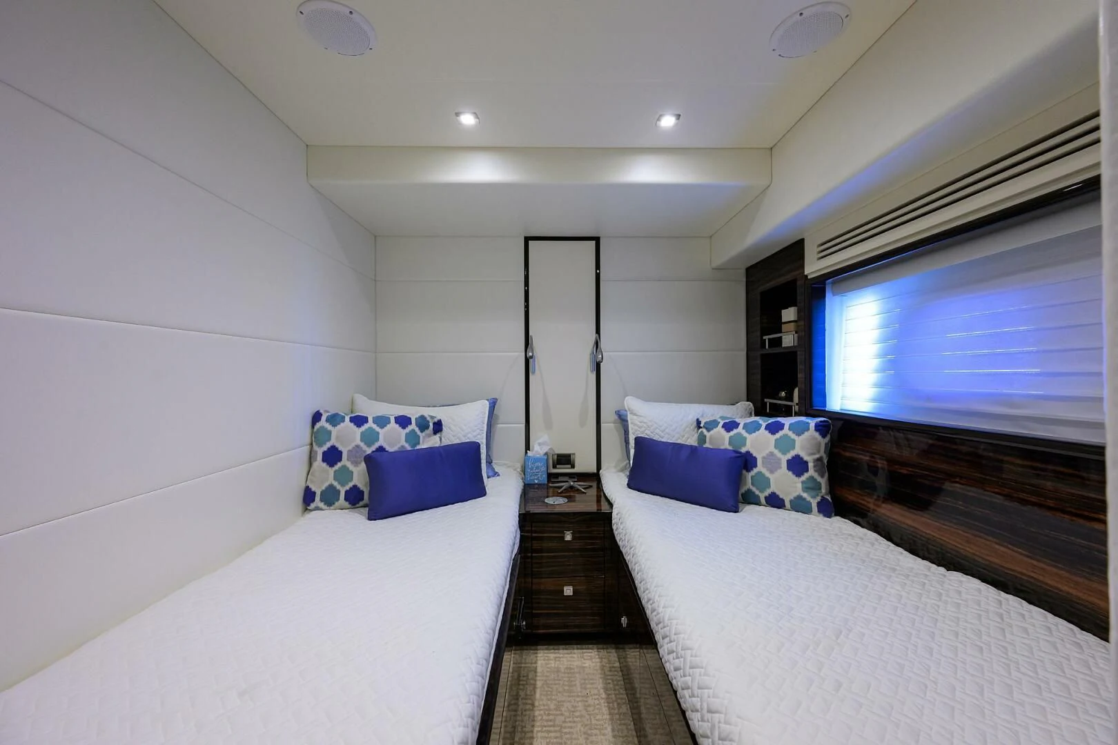 a room with a bed and a tv aboard FUJIMO Yacht for Sale