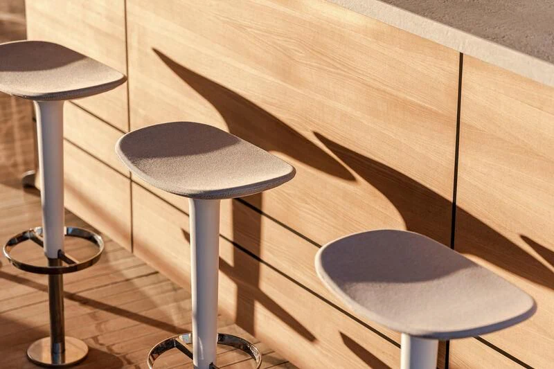 a set of stools aboard ACE Yacht for Sale