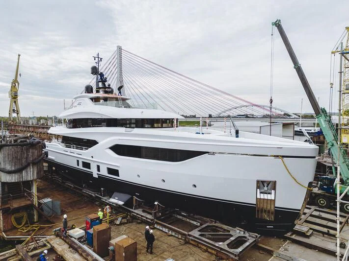 a large white boat aboard ACE Yacht for Sale