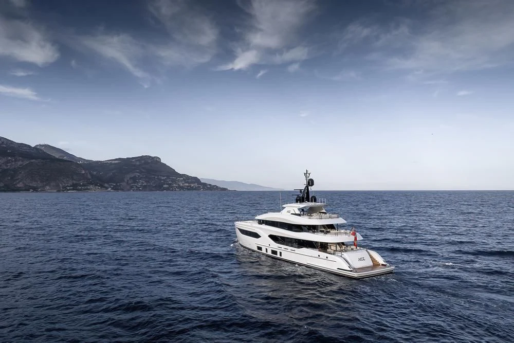 a boat in the water aboard ACE Yacht for Sale