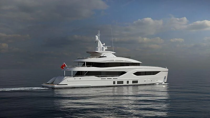 a white yacht on the water aboard ACE Yacht for Sale
