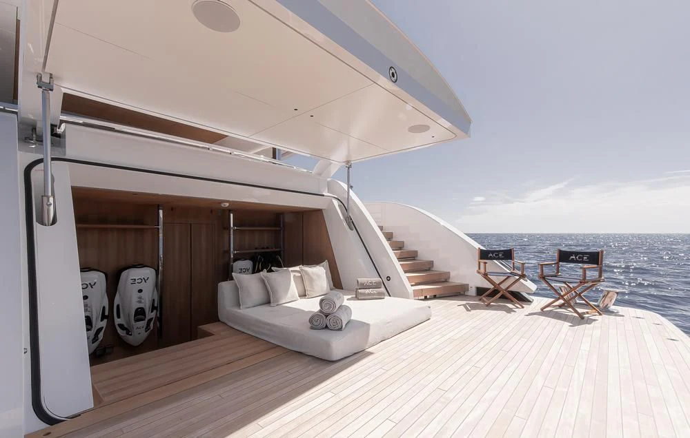 a boat on the water aboard ACE Yacht for Sale