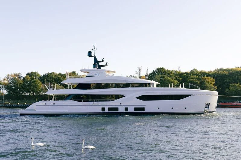 a boat on the water aboard ACE Yacht for Sale