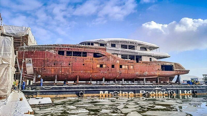 a large building with a dome roof aboard ACE Yacht for Sale