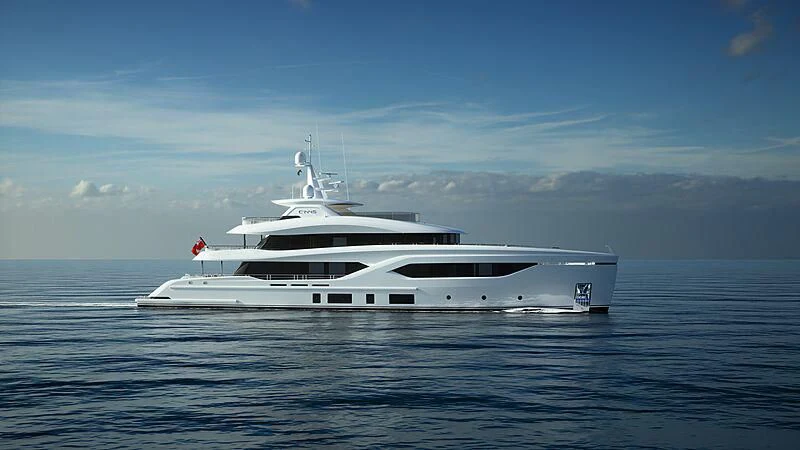 a white yacht in the water aboard ACE Yacht for Sale